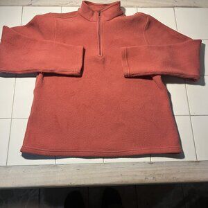 LL Bean Women’s Fleece Pullover Medium Regular Coral Half-Zip | USA Fabrics | El
